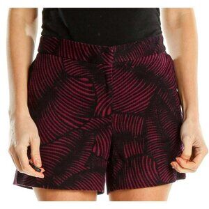 Ann Taylor Women's 4 Pink Navy Palm Leaf Tropical 4" Tailored Chino Shorts